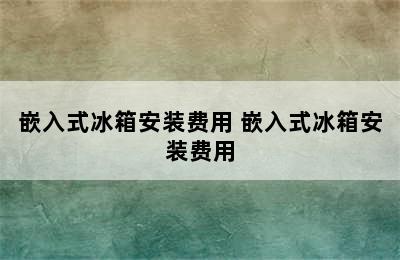 嵌入式冰箱安装费用 嵌入式冰箱安装费用